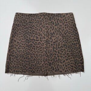 PISTOLA Animal Print Frayed Hem Mini Skirt, Size S, new without tag